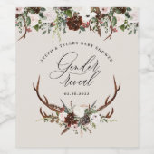 Rustige vlek florale gender laat baby shower zien wijn etiket (Enkel label)