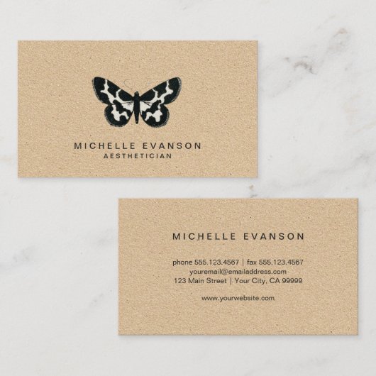 Rustige  vlinder Logo Visitekaartje (Voorkant / Achterkant)