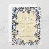 Rustige Vloerbloem BEVESTIGEN de Datum Aankondigingskaart (Voorkant / Achterkant)