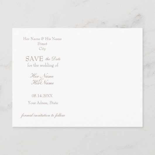 Rustige Vloerbloem BEVESTIGEN de Datum Aankondigingskaart (Achterkant)