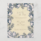 Rustige Vloerbloem BEVESTIGEN de Datum Aankondigingskaart (Voorkant)