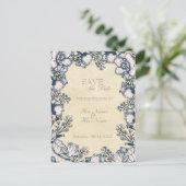 Rustige Vloerbloem BEVESTIGEN de Datum Aankondigingskaart (Staand voorkant)