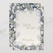 Rustige  Vloerbloem BEVESTIGEN de Datum Save The Date (Voorkant / Achterkant)