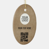 Rustige Voeg je Logo QR Code Aangepaste tekstpromo Keramisch Ornament (Rechts)