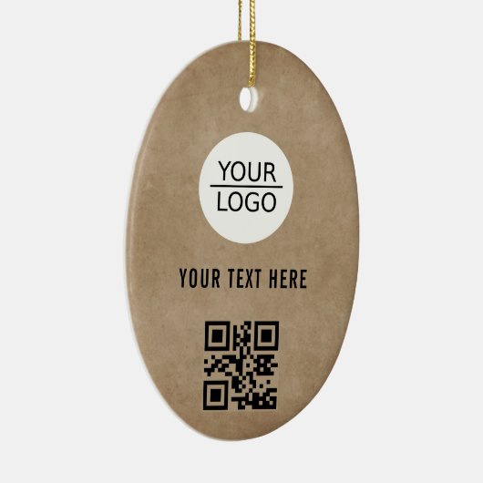 Rustige Voeg je Logo QR Code Aangepaste tekstpromo Keramisch Ornament (Rechts)
