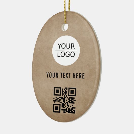 Rustige Voeg je Logo QR Code Aangepaste tekstpromo Keramisch Ornament (Links)