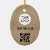 Rustige Voeg je Logo QR Code Aangepaste tekstpromo Keramisch Ornament (Voorkant)
