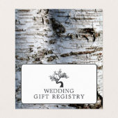 Rustige vogelboom met foto-kaartje voor cadeau visitekaartje (Buitenkant ongevouwen)