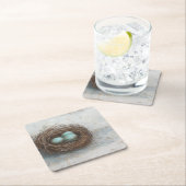 Rustige vogelnesttest - blauw kartonnen onderzetters (Insitu)