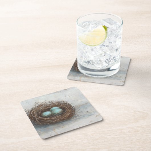 Rustige vogelnesttest - blauw kartonnen onderzetters (Insitu)