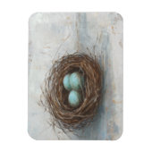 Rustige vogelnesttest - blauw magneet (Verticaal)