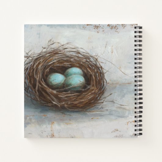 Rustige vogelnesttest - blauw notitieboek (Achterkant)