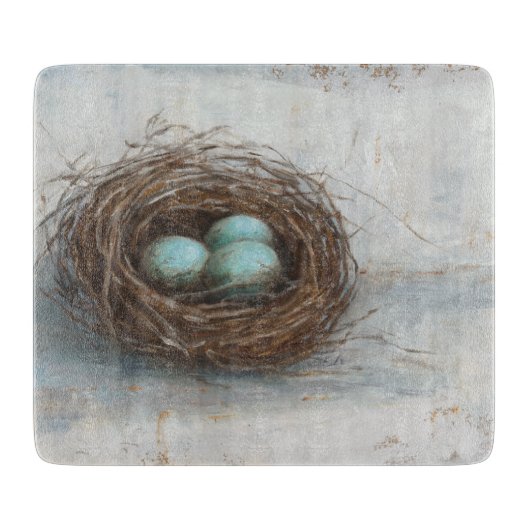 Rustige vogelnesttest - blauw snijplank (Voorkant)