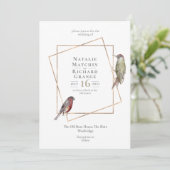 Rustige vogels botanische  uitnodiging (Staand voorkant)