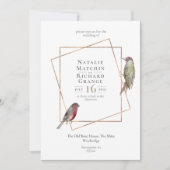 Rustige vogels botanische  uitnodiging (Voorkant)