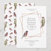 Rustige vogels botanische  uitnodiging (Voorkant / Achterkant)