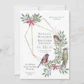 Rustige vogels botanische  uitnodiging (Voorkant)