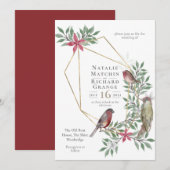 Rustige vogels botanische  uitnodiging (Voorkant / Achterkant)