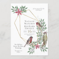 Rustige vogels botanische uitnodiging