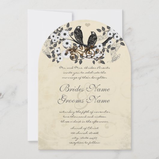 Rustige  vogels Christelijk Religieuze bruiloft Kaart (Voorkant)