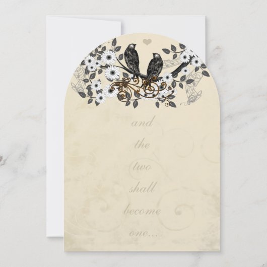 Rustige  vogels Christelijk Religieuze bruiloft Kaart (Achterkant)