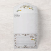 Rustige vogels en nestWaterverf Baby Sprinkle All In One Uitnodiging (Buitenkant)