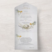 Rustige vogels en nestWaterverf Baby Sprinkle All In One Uitnodiging (Binnen)