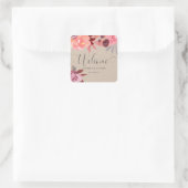 rustige volken verwelkomen huwelijksmonogram vierkante sticker (Tas)