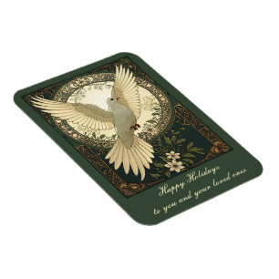 Rustige Vredesduif En Natuur Illustratie Magneet
