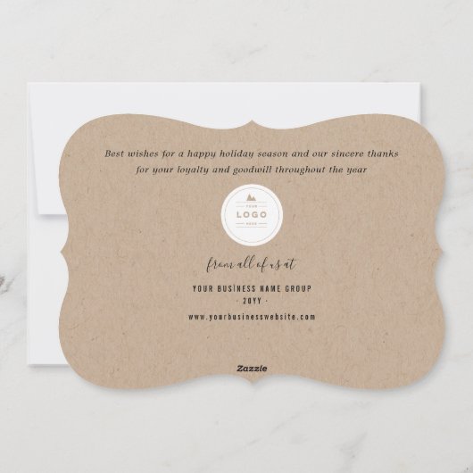 Rustige, vredige en handige handschriftenbedrijven feestdagenkaart (Achterkant)