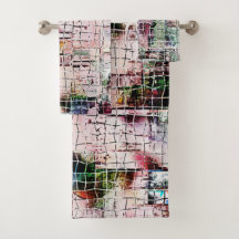 Rustige, vreemde tekening onder abstracte jute