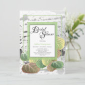 Rustige Vrijgezellenfeest Aspen Bark en Bladeren Kaart (Staand voorkant)