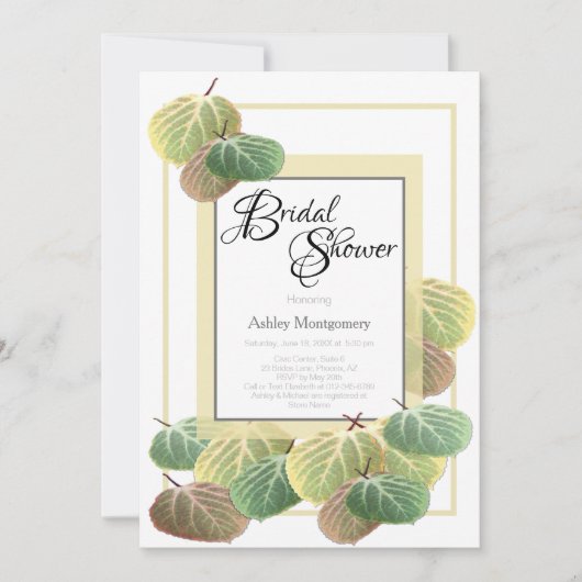 Rustige Vrijgezellenfeest Aspen Bark en Bladeren Kaart (Voorkant)