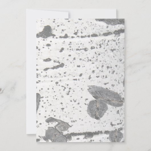 Rustige Vrijgezellenfeest Aspen Bark en Bladeren Kaart (Achterkant)