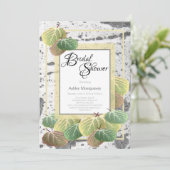 Rustige Vrijgezellenfeest Aspen Bark en Bladeren Kaart (Staand voorkant)