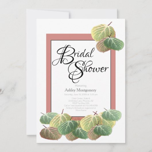 Rustige Vrijgezellenfeest Aspen Bark Leaves Kaart (Voorkant)