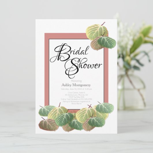 Rustige Vrijgezellenfeest Aspen Bark Leaves Kaart (Staand voorkant)