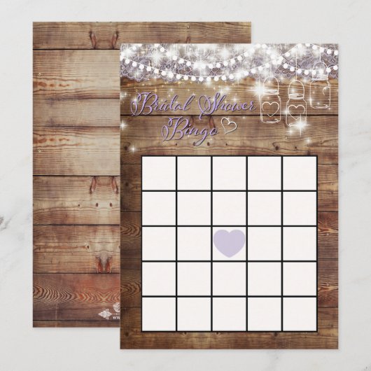 Rustige Vrijgezellenfeest Bingo Game Lavender Kaart (Voorkant / Achterkant)