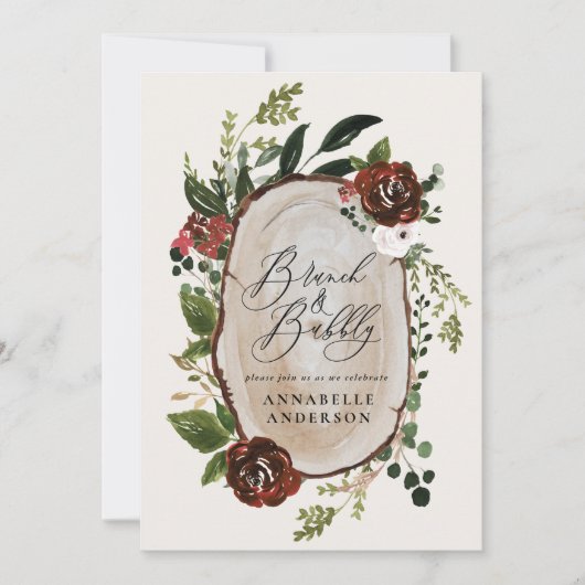 Rustige vrijgezellenfeest brunch en bubbly save the date (Voorkant)