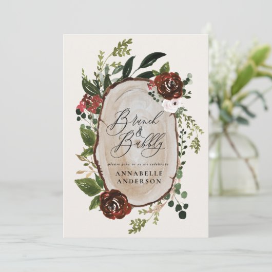 Rustige vrijgezellenfeest brunch en bubbly save the date (Staand voorkant)