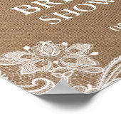 Rustige Vrijgezellenfeest Burlap String Lights Lac Poster (Hoek)