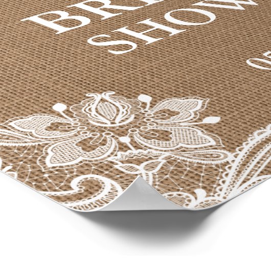 Rustige Vrijgezellenfeest Burlap String Lights Lac Poster (Hoek)