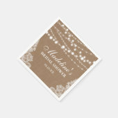 Rustige Vrijgezellenfeest Burlap String Lights Lac Servet (Hoek)