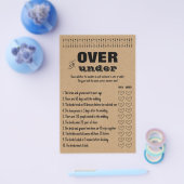 Rustige Vrijgezellenfeest games boven of onder de  Flyer (Enkel)