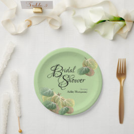 Rustige Vrijgezellenfeest Herfst Aspen Leaves Gree Papieren Bordje