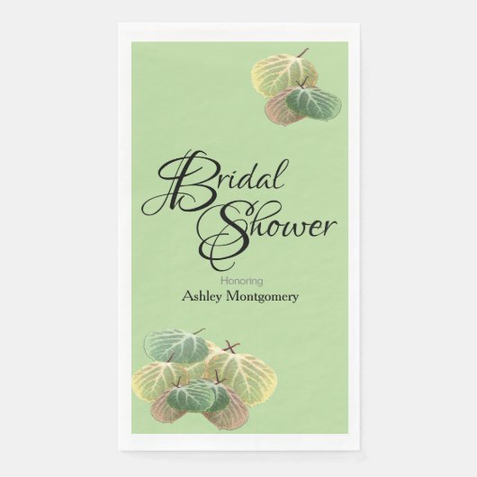 Rustige Vrijgezellenfeest Herfst Aspen Leaves Gree Servet (Voorkant)