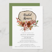 Rustige Vrijgezellenfeest Herfst Floral Wood Slice Kaart (Voorkant / Achterkant)