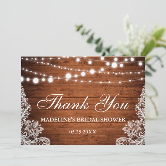 Rustige Vrijgezellenfeest Houtlampjes Lace Harteli Kaart (Staand voorkant)