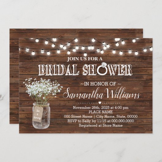 Rustige vrijgezellenfeest landsjiek bruiloft kaart (Voorkant / Achterkant)