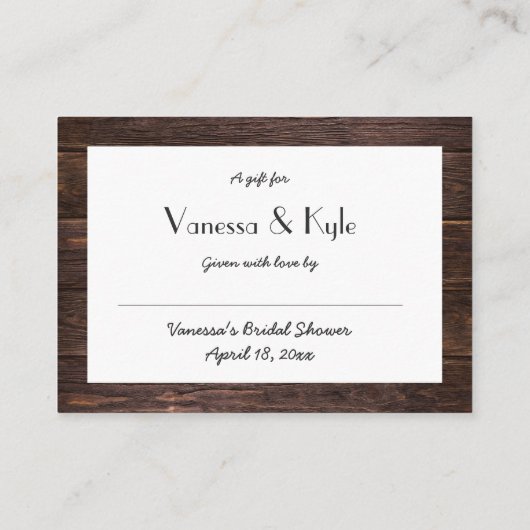 Rustige vrijgezellenfeest met houten kaart label (Achterkant)